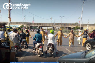 protest staged by Jamiat Ulema-e-Islam (F), both lanes of Shahra e Faisal