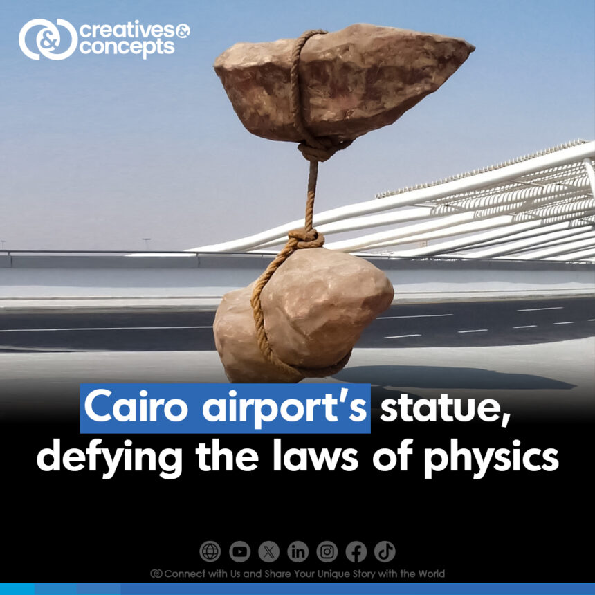 The sculpture by Smaban Abbas, displayed at Cairo airport