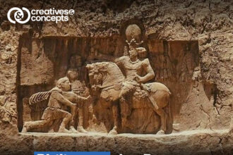 In a historic tableau captured at Naqshe Rostam, Iran, Roman Emperor Philippus the Arab