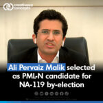 Ali Pervaiz Malik selected as PML-N candidate for NA-119 by-election