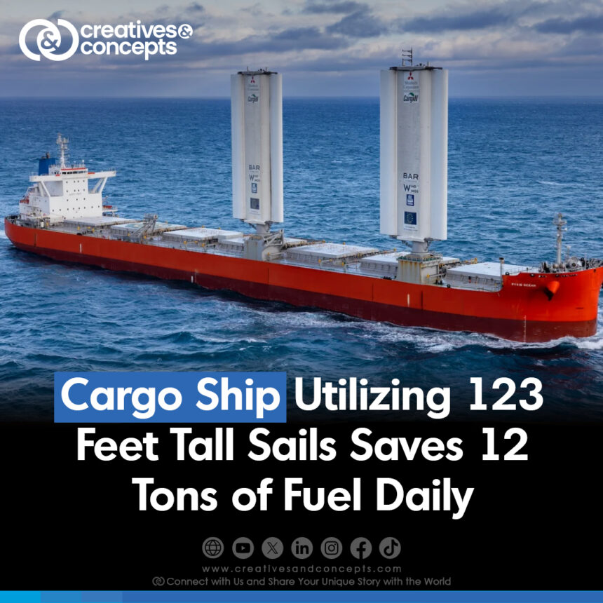 Cargo Ship Utilizing 123 Feet Tall Sails Saves 12 Tons of Fuel Daily