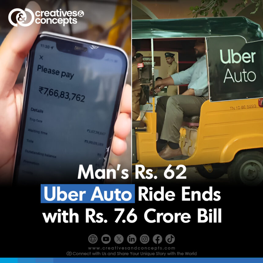 Man's Rs.62 Uber Auto Ride Ends with Rs 7.6 Crore Bill