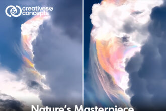 Nature's Masterpiece Redux, China's Enchanting Rainbow Cloud Graces the Sky